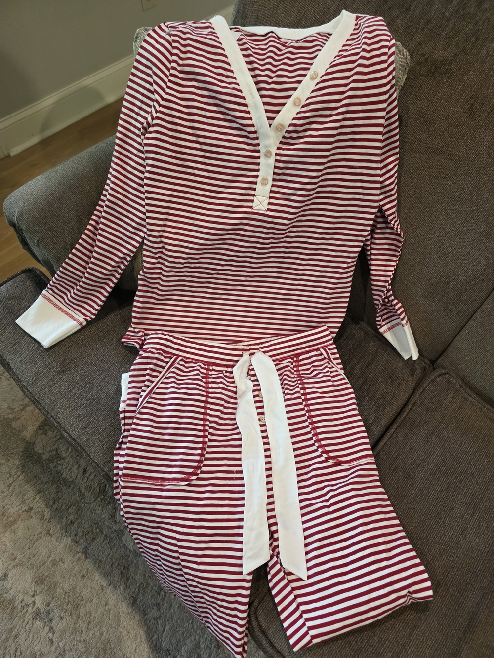 Cute Red & White Striped Pajama Set -NWT